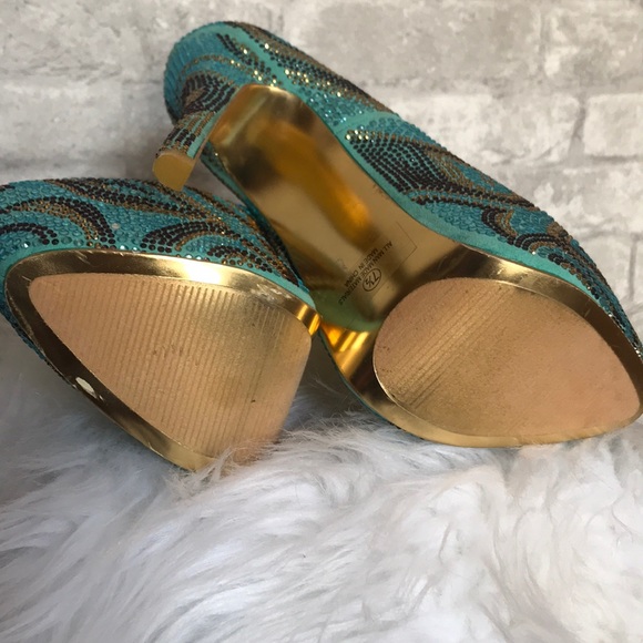 Teal Crystal gem platform heels - Picture 8 of 8